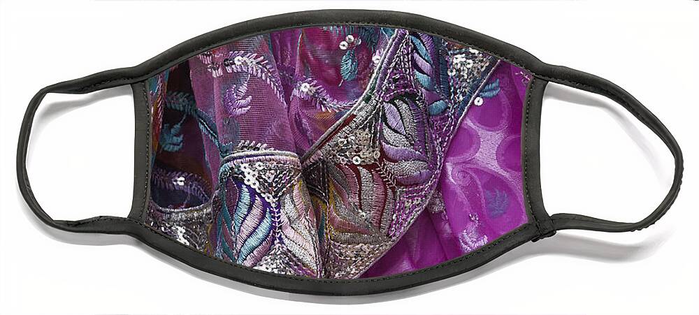 India Face Mask featuring the photograph Purple Sari by Michele Burgess