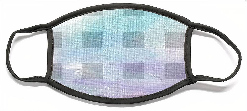 Sky Face Mask featuring the painting Purple Sky and Pine Forest by Katy Hawk