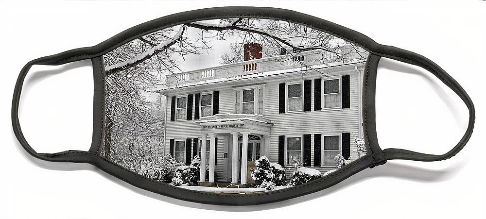 Maine Face Mask featuring the photograph Quaint Library by Karin Pinkham