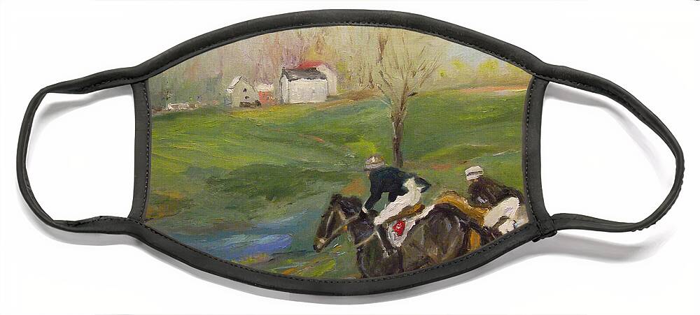 Racing Face Mask featuring the painting Racing for Home by Susan Esbensen