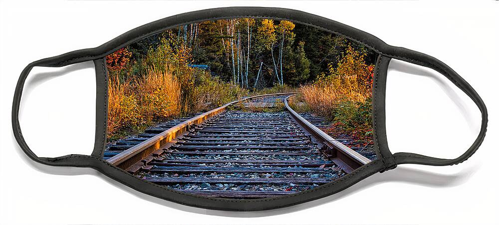 Autumn Face Mask featuring the photograph Rails Pondicherry NWR by Jeff Sinon