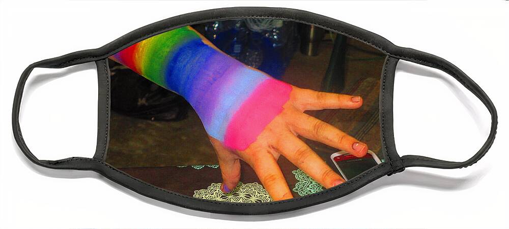 Abstract Face Mask featuring the photograph Rainbow Arm by Dart Humeston