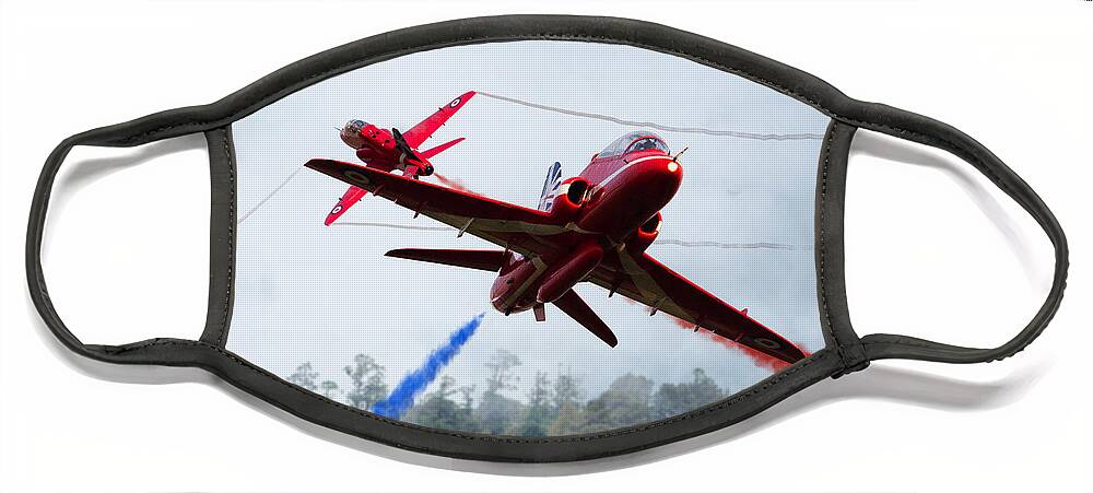 The Red Arrows Face Mask featuring the digital art Red Pair by Airpower Art