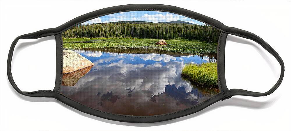Red Rock Lake Photograph Face Mask featuring the photograph Red Rock Lake Reflection by Jim Garrison