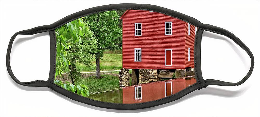 8619 Face Mask featuring the photograph Reflections of a Retired Grist Mill - Square by Gordon Elwell