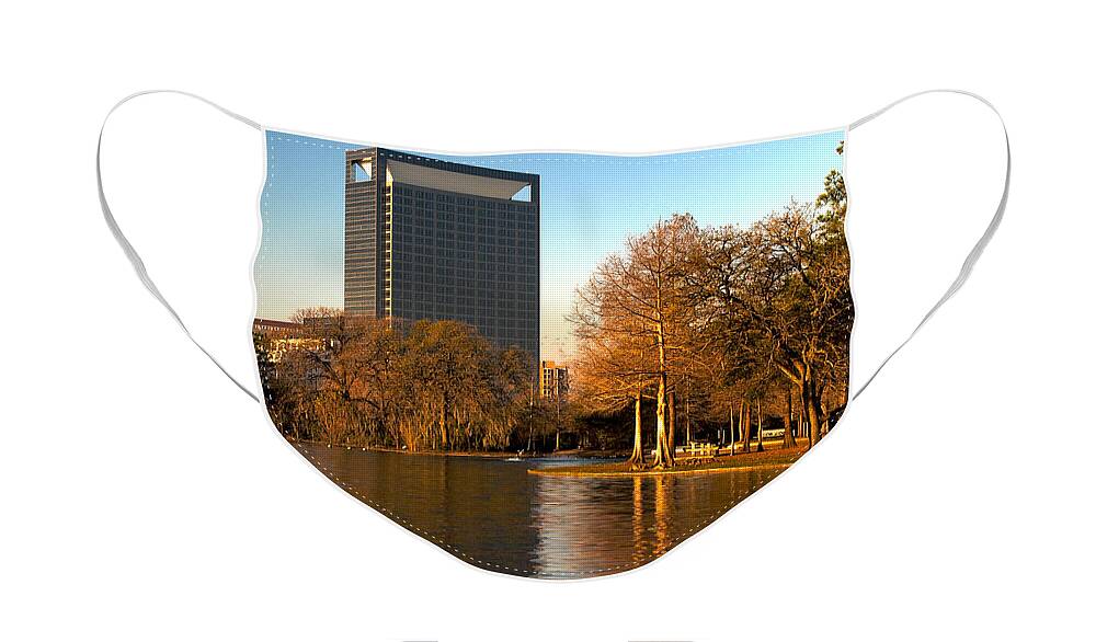 Texas Medical Center Face Mask featuring the photograph Reflections of the TMC by Joshua House