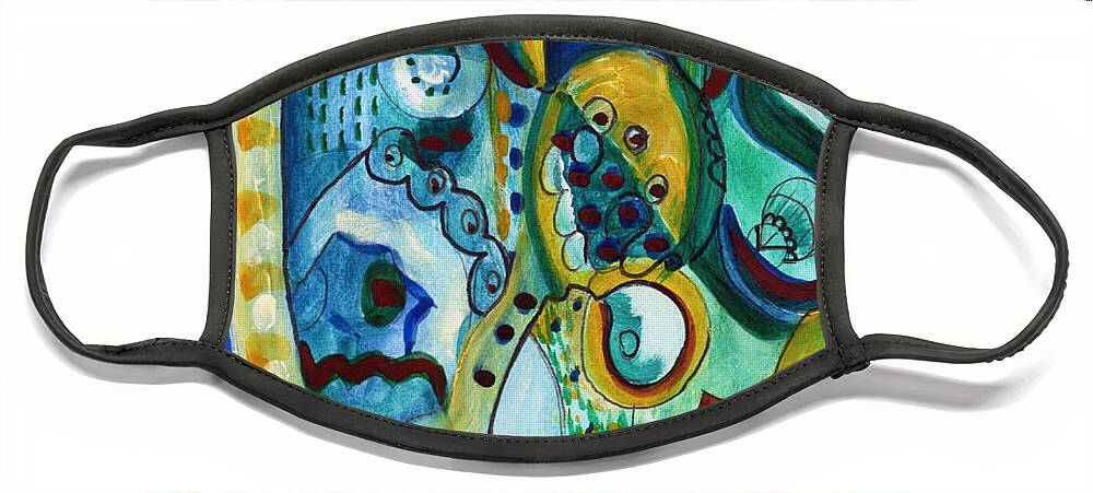 Wall Art Original Abstract Paintings Face Mask featuring the painting Reflective 5 by Stephen Lucas