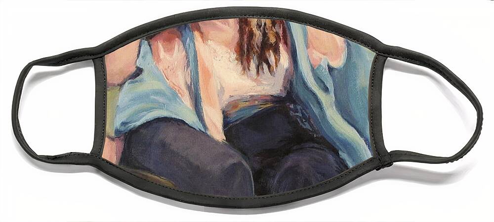 Figure Face Mask featuring the painting Repose by Karen Ilari