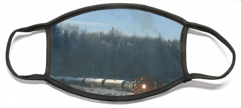 Cn Face Mask featuring the photograph Ride The Rails by Vivian Martin