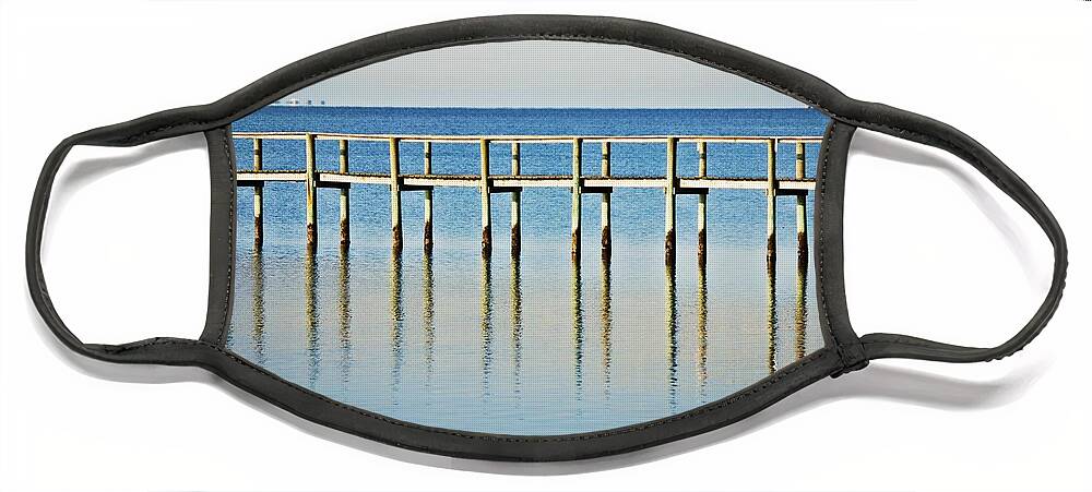 Gulf Face Mask featuring the photograph Rippled Reflections by Judy Hall-Folde