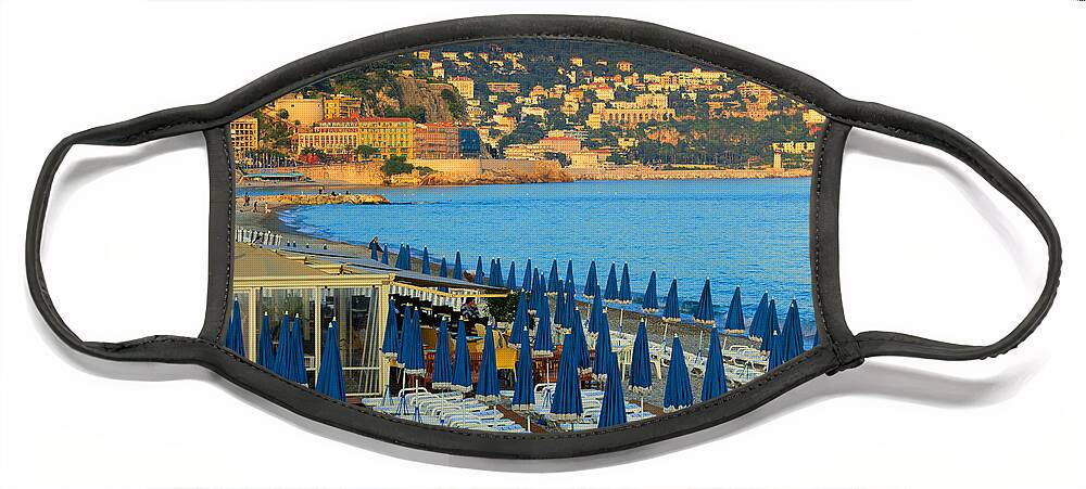 Cote D'azur Face Mask featuring the photograph Riviera Full Moon by Inge Johnsson