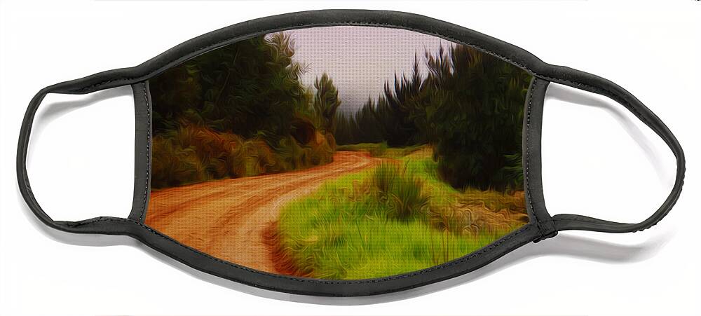 Rural Road Face Mask featuring the digital art Road to Uniondale by Vincent Franco