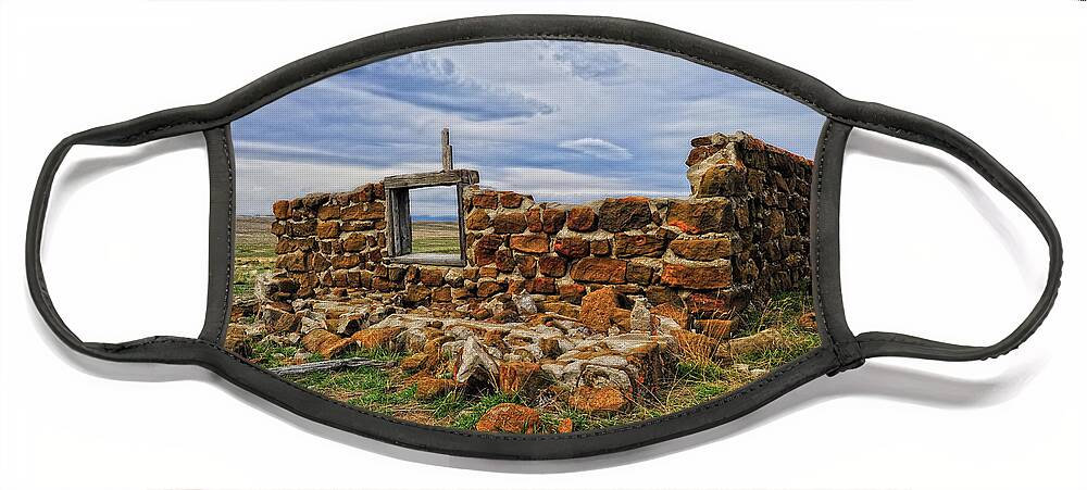 Old Homestead Face Mask featuring the photograph Rock Hills Prairie by Amanda Smith