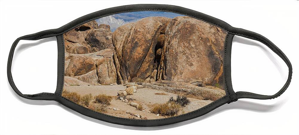 Travel Face Mask featuring the photograph Rocky Landscape, Alabama Hills, Ca by Richard and Ellen Thane