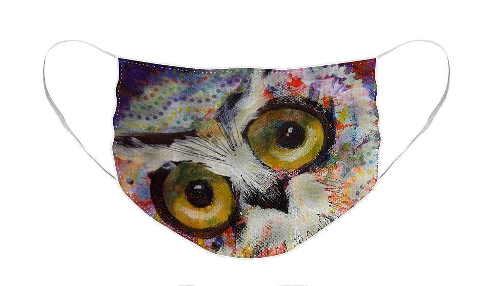 Moon Face Mask featuring the painting Roco by Laurel Bahe