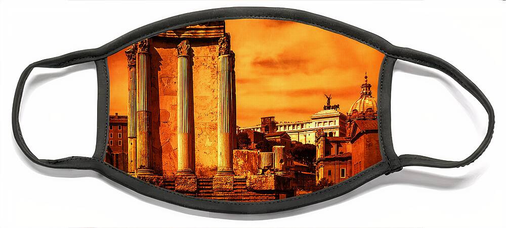 Rome Burning Face Mask featuring the photograph Rome Burning by Prints of Italy