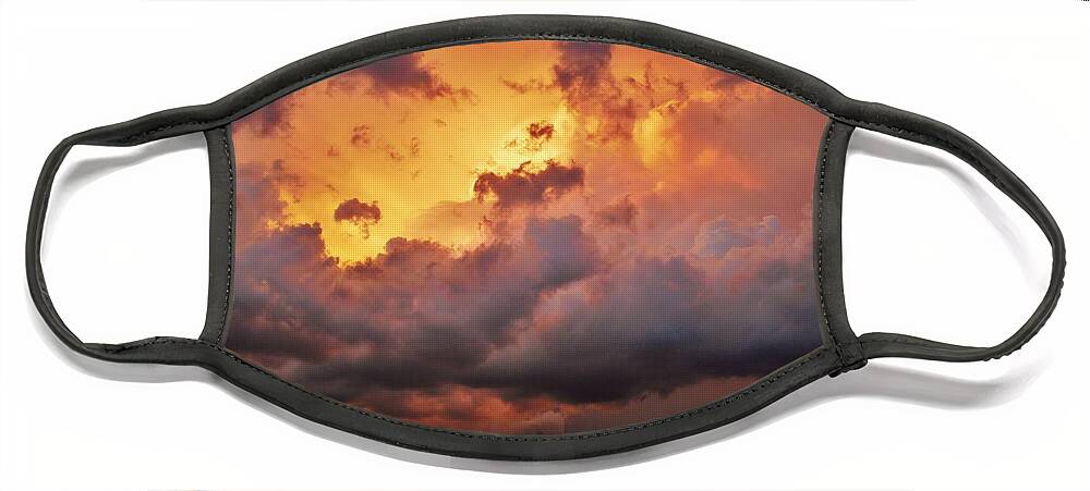 Sunset Face Mask featuring the photograph Rose Colored Supercell by Ed Sweeney