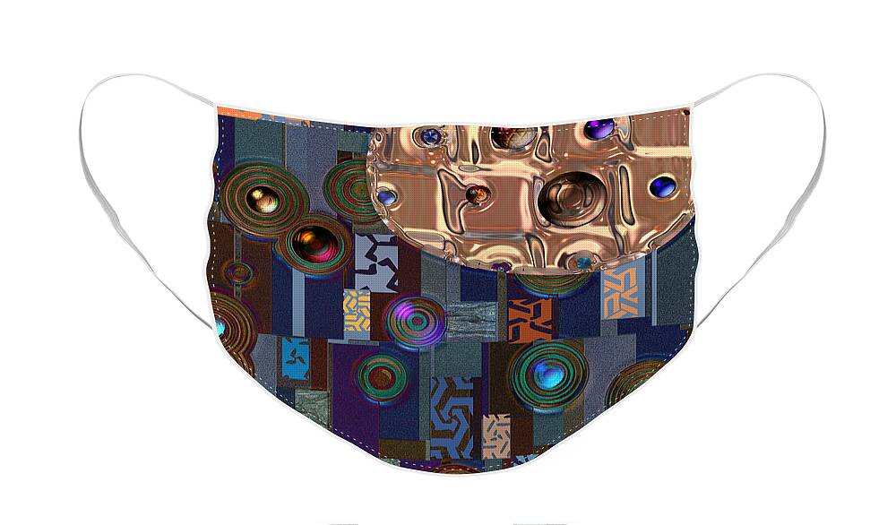 Blue Face Mask featuring the digital art Rosegold River by Ann Stretton