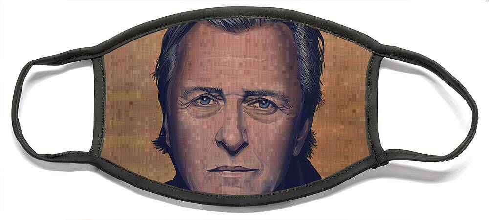 Rutger Hauer Face Mask featuring the painting Rutger Hauer by Paul Meijering