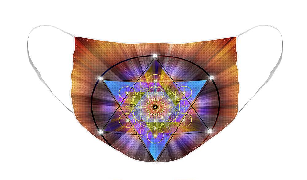 Endre Face Mask featuring the digital art Sacred Geometry 44 by Endre Balogh