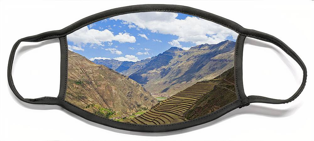 Sacred Valley Face Mask featuring the photograph Sacred Valley by Alexey Stiop