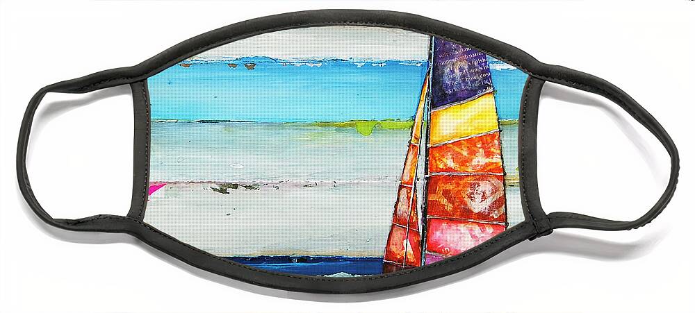 Sailboat Face Mask featuring the mixed media Sail Away by Danny Phillips