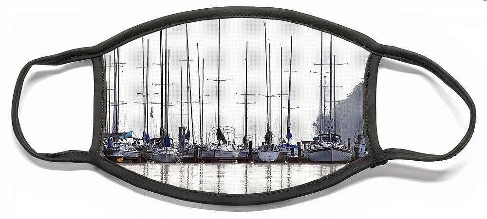 Sailing Face Mask featuring the photograph Sailboats Reflected by Sharon Popek