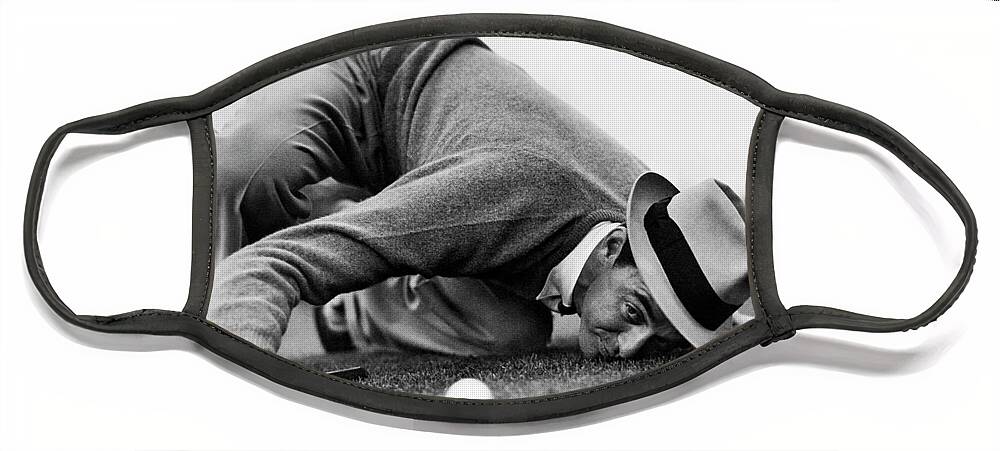 1 Person Face Mask featuring the photograph Sam Snead Gets Down by Underwood Archives