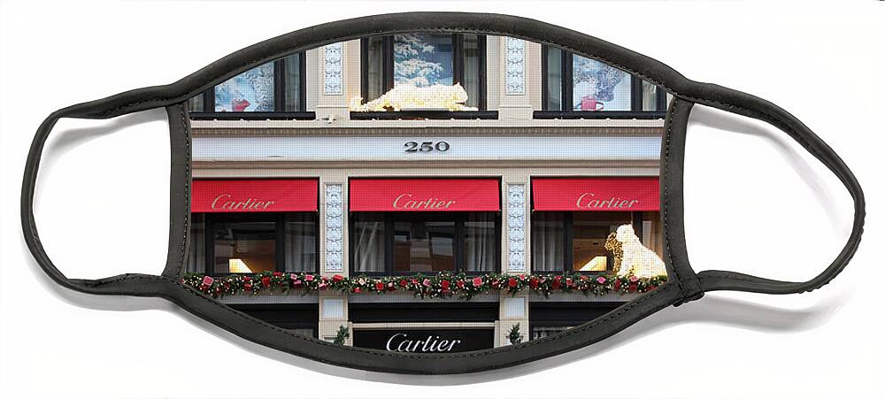 San Francisco Face Mask featuring the photograph San Francisco Cartier Storefront - 5D20567 by Wingsdomain Art and Photography