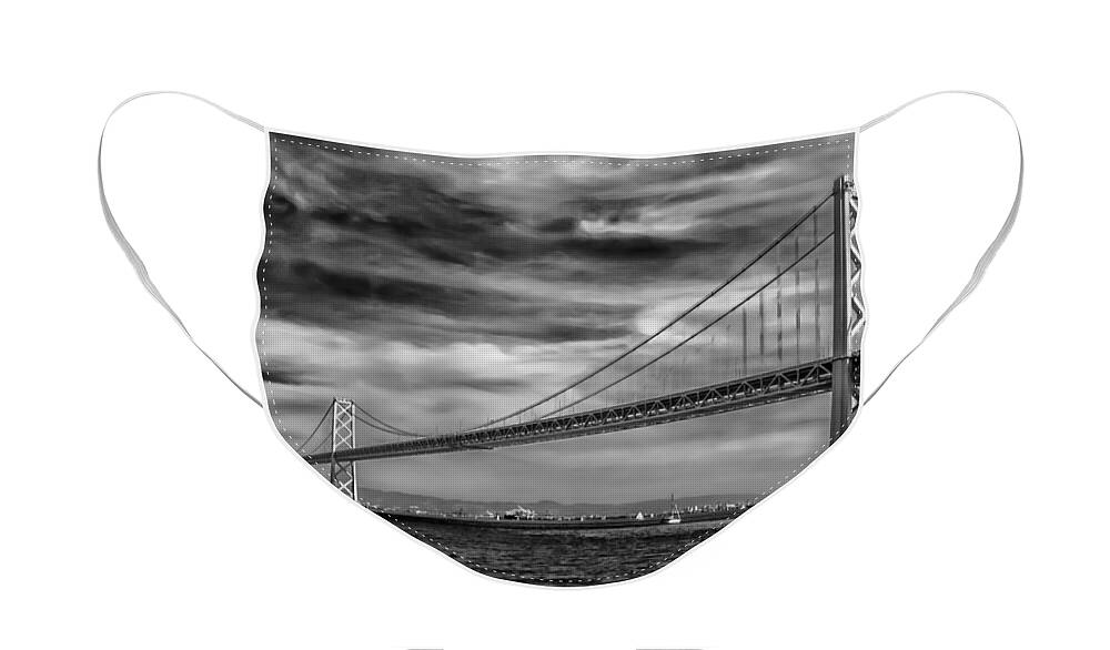 Art Face Mask featuring the photograph San Francisco - Oakland Bay Bridge by Ron Pate