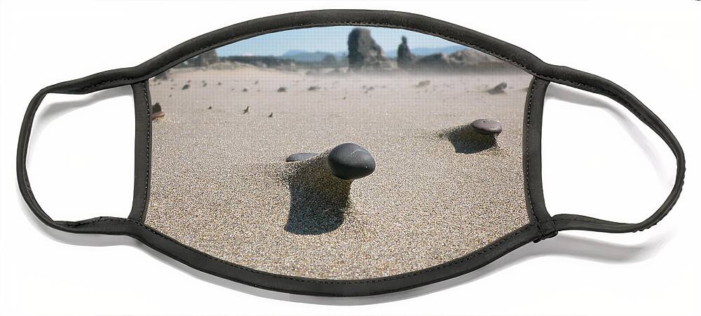 Sand Stones Face Mask featuring the photograph Sand Stones by Micki Findlay