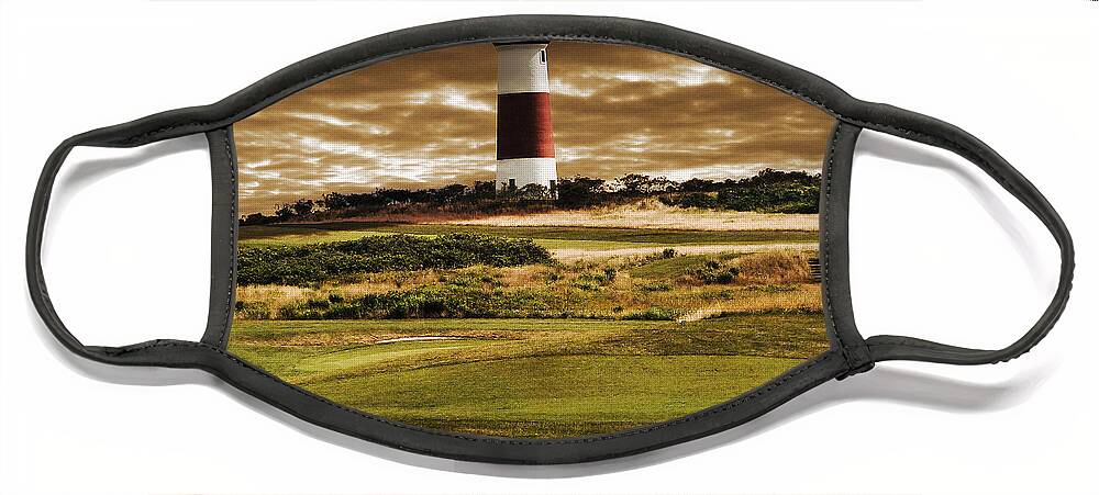 Great Landscape Face Mask featuring the photograph Sankaty Head Lighthouse in Nantucket by Mitchell R Grosky