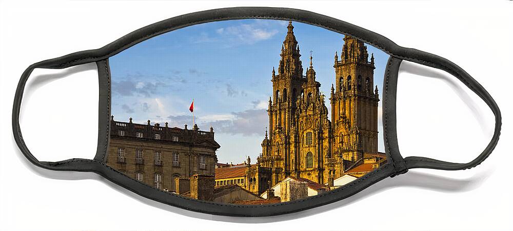 Panorama Face Mask featuring the photograph Santiago de Compostela Cathedral Galicia Spain by Pablo Avanzini
