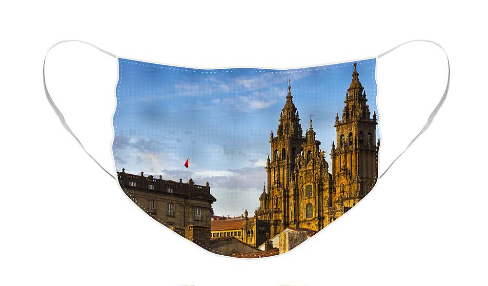 Panorama Face Mask featuring the photograph Santiago de Compostela Cathedral Galicia Spain by Pablo Avanzini