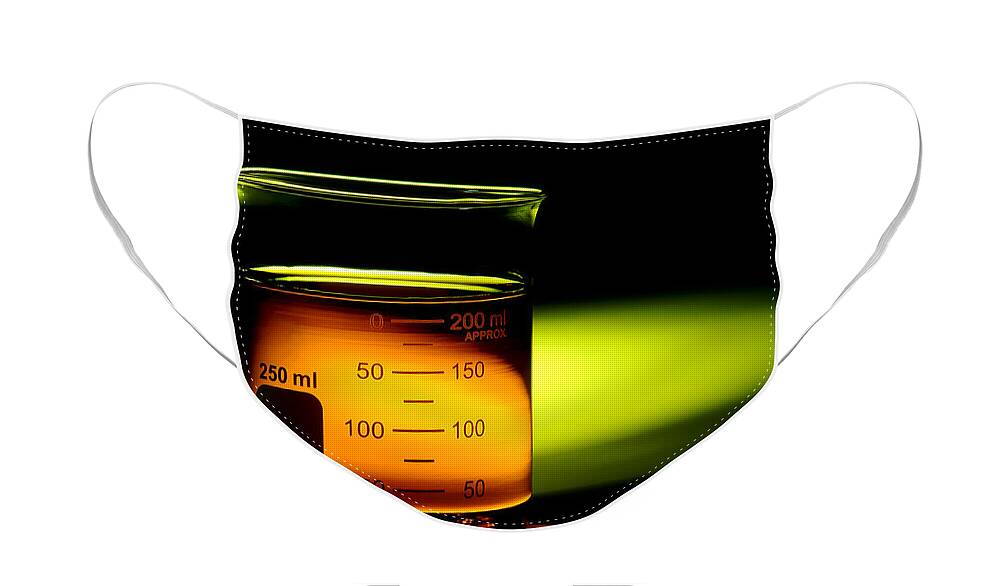 Beaker Face Mask featuring the photograph Scientific Beaker in Science Research Lab by Science Research Lab
