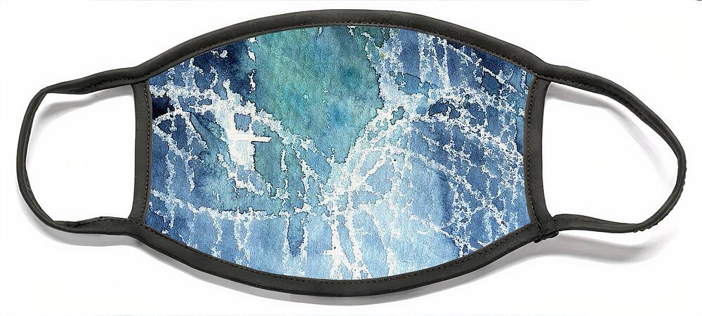 Abstract Painting Face Mask featuring the painting Sea Spray by Linda Woods