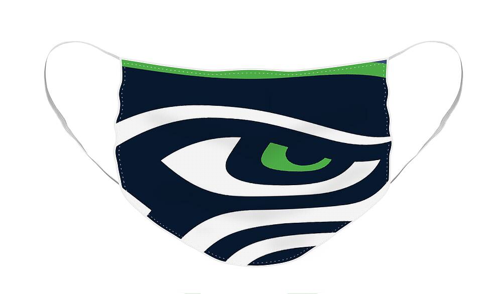 Seattle Face Mask featuring the painting Seattle Seahawks by Tony Rubino