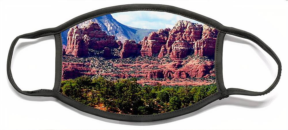 Red Face Mask featuring the photograph Sedona-14 by Dean Ferreira