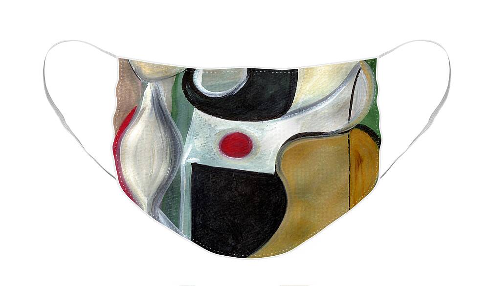 Abstract Art Face Mask featuring the painting Sensuous Beauty by Stephen Lucas