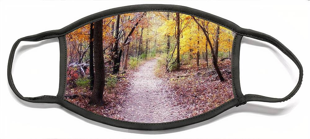 Autumn Face Mask featuring the photograph Serenity a Autumn Walk by Peggy Franz