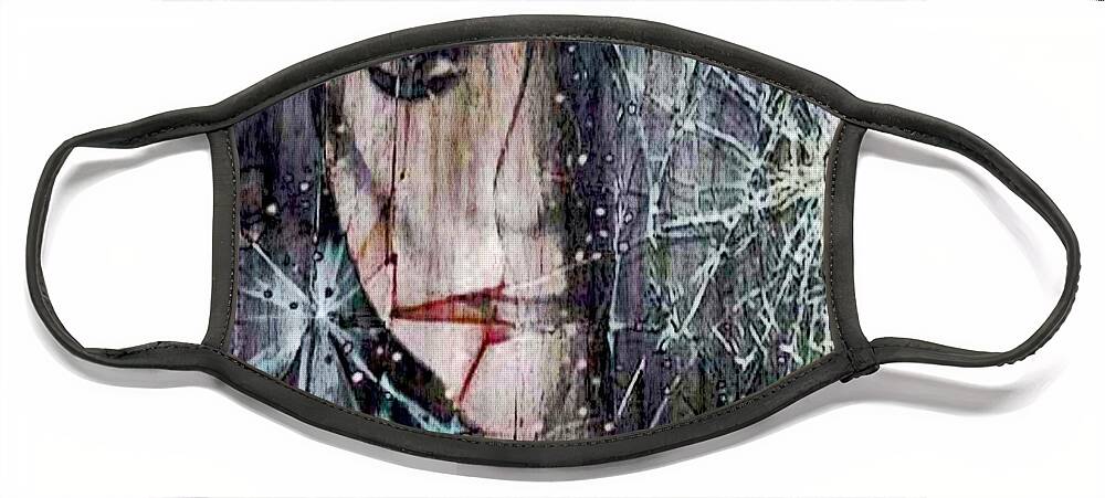 Shattered Face Mask featuring the photograph Shattered And Broken by Linda Sannuti