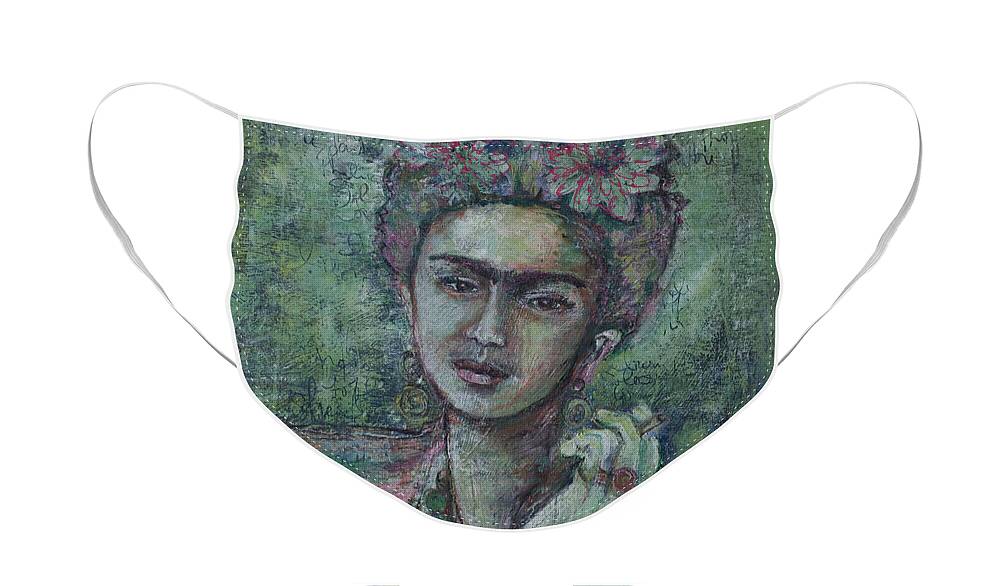 Frida Kahlo Face Mask featuring the painting She's Free to Fly by Laurie Maves ART