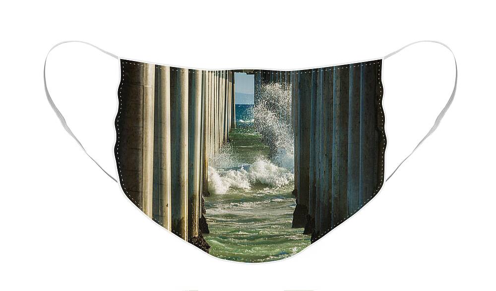 Pier Face Mask featuring the photograph Sign Wave by Scott Campbell