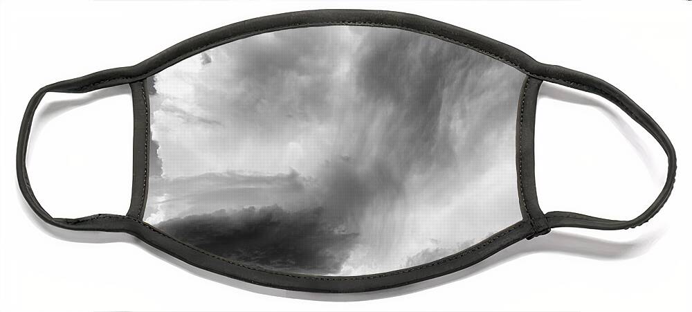 Black And White Face Mask featuring the photograph Sky Falls Down by Deborah Hughes