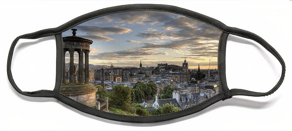 Edinburgh Face Mask featuring the photograph Skyline of Edinburgh Scotland by Michalakis Ppalis