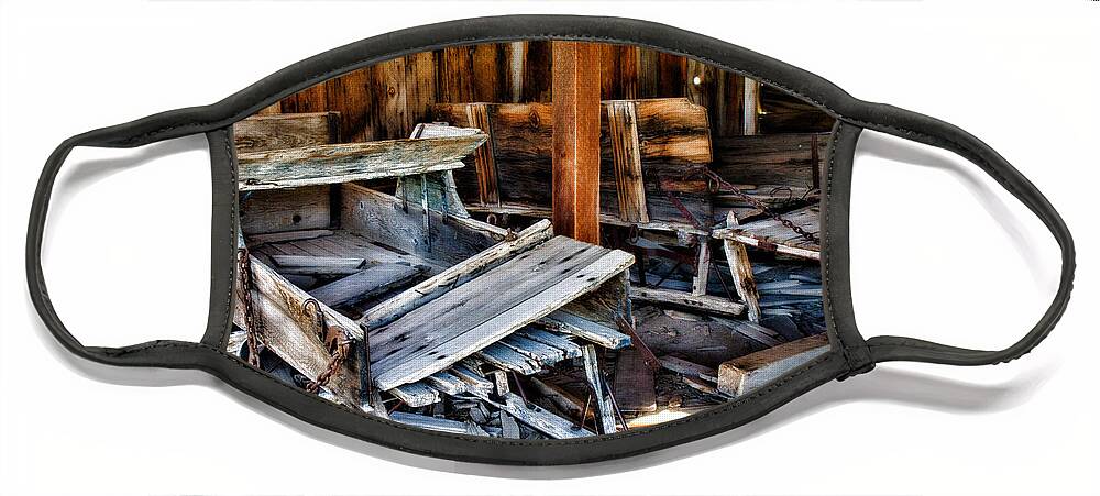 Bodie Face Mask featuring the photograph Sled Decay by Lana Trussell