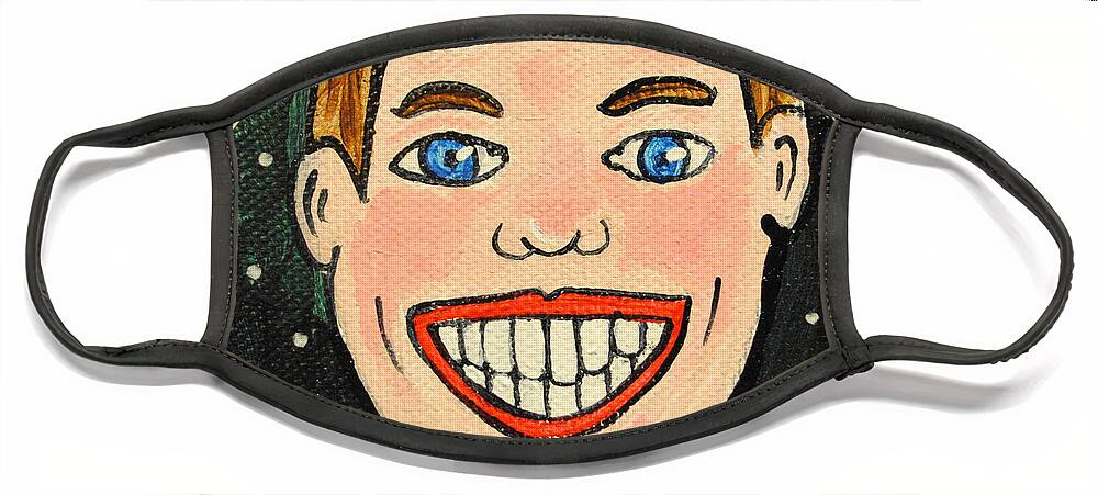 Asbury Park Face Mask featuring the painting Smiling Boy by Patricia Arroyo