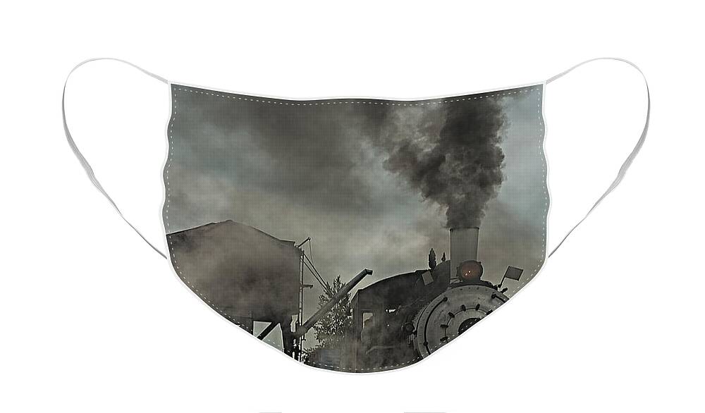 Engine 353 Face Mask featuring the photograph Smokin Engine 353 by Paul Freidlund