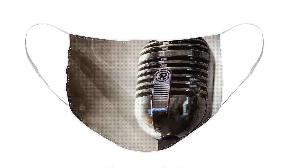 Mic Face Mask featuring the photograph Smoky Vintage Microphone by Scott Norris