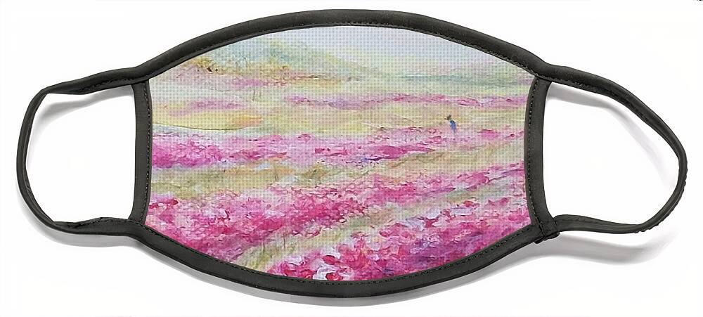 Landscape Face Mask featuring the painting Solitude by Jane See